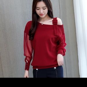 Red blouse for women